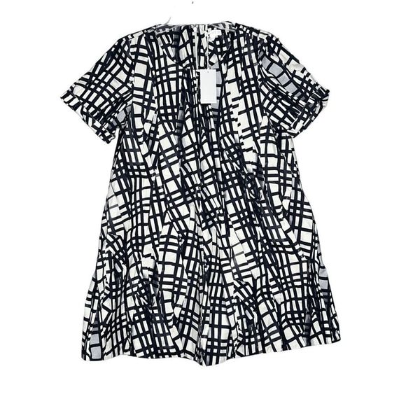 COS Dresses & Skirts - COS Womens Black Navy White Block Abstract Short Sleeve Dress Size 10